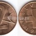 монета Швейцария 2 раппена 1969 год