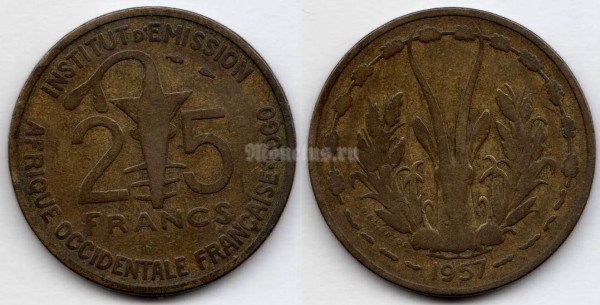 Французская Западная Африка Того 25 франков 1957 год
