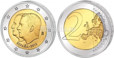 монета Испания 2 евро 2014 год Провозглашение королём Филиппа VI