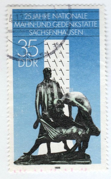 марка ГДР 35 пфенниг "Group of Figures" 1986 год Гашение