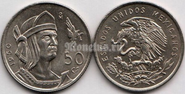 монета Мексика 50 центаво 1950 год