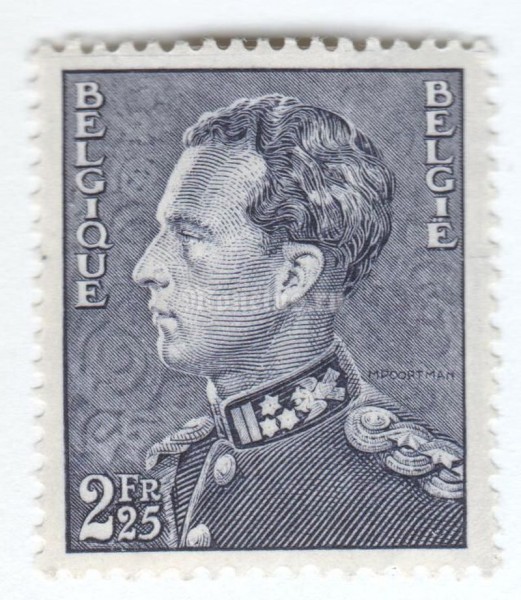 марка Бельгия 2,25 франка "King Leopold III" 1941 год 