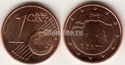монета Эстония 1 евро цент 2012 год