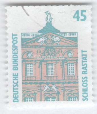 марка ФРГ 45 пфенниг "Rastatt castle" 1990 год Гашение