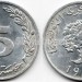 монета Тунис 5 миллим 1983 год