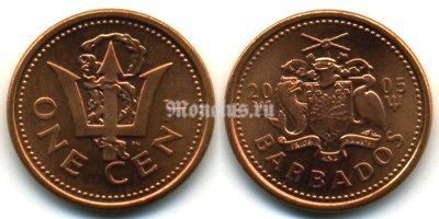 монета Барбадос 1 цент 2005 год