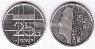 монета Нидерланды 25 центов 1995 год