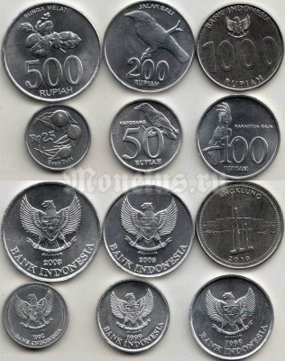 Индонезия набор из 6-ти монет 1992 - 2010 год