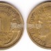 монета Франция 1 франк 1939 год
