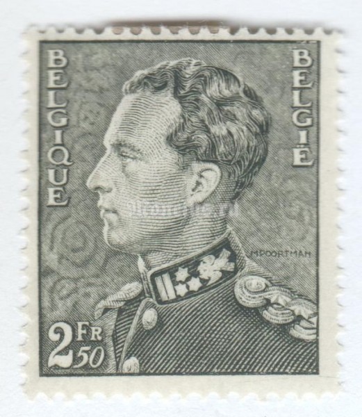 марка Бельгия 2,50 франка "King Leopold III" 1940 год 