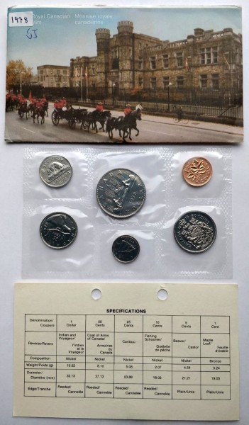Канада набор из 6-ти монет 1978 год, в запайке