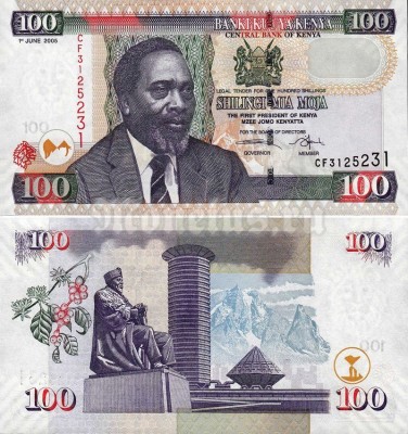банкнота Кения 100 шиллингов 2005 год