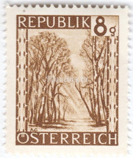 марка Австрия 8 грош "Praterallee (Vienna)" 1945 год 