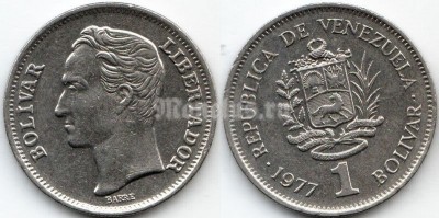 монета Венесуэла 1 боливар 1977 год
