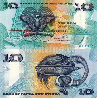 банкнота Папуа Новая Гвинея 10 кина 1988-1996 год