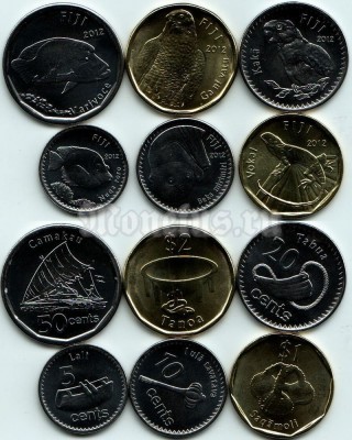 Фиджи набор из 6-ти монет 2012 год