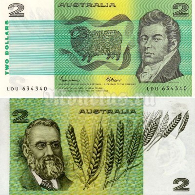 банкнота Австралия 2 доллара 1985 год