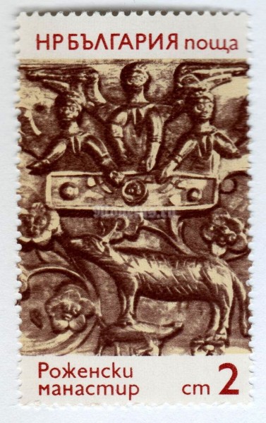 марка Болгария 2 стотинки "Scenes from the Old Testament, Flower Ornaments" 1974 год Гашение