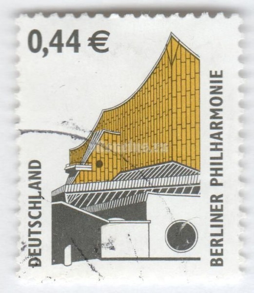 марка ФРГ 0,44 евро "Berlin Philharmonic" 2002 год Гашение