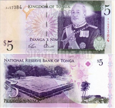 банкнота Тонга 5 паанга 2008 год
