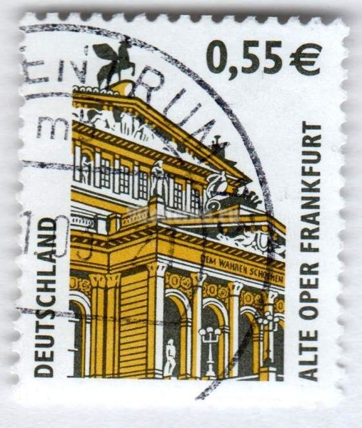 марка ФРГ 0,55 евро "Old Opera, Frankfurt*" 2002 год Гашение