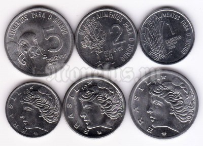 Бразилия набор из 3-х монет FAO