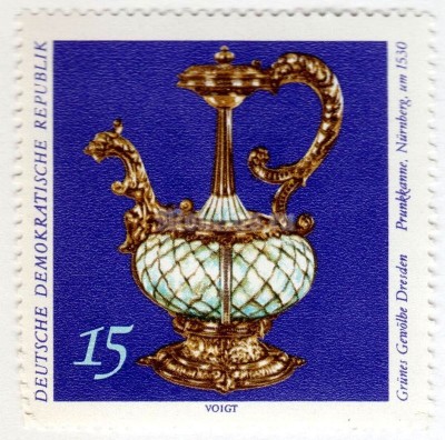 марка ГДР 15 пфенниг "Splendour pot" 1971 год 