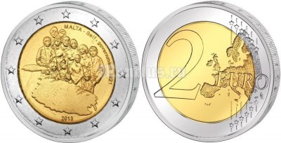 монета Мальта 2 евро 2013 год Собственное правительство 1921 год