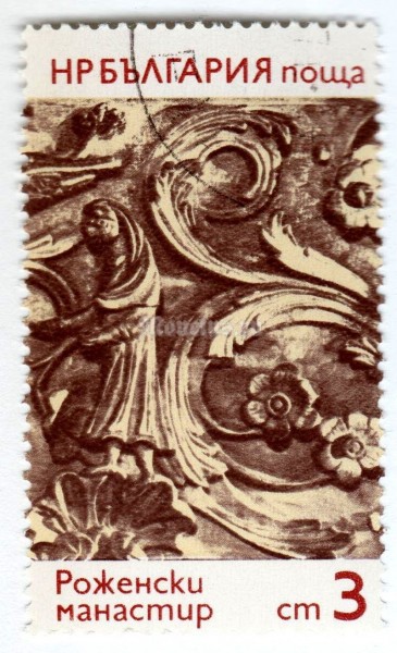 марка Болгария 3 стотинки "Scenes from the Old Testament, Flower Ornaments" 1974 год Гашение