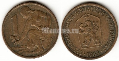 монета Чехословакия 1 крона 1963 год