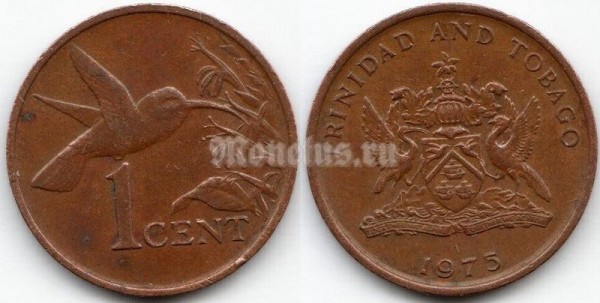 монета Тринидад и Тобаго 1 цент 1975 год
