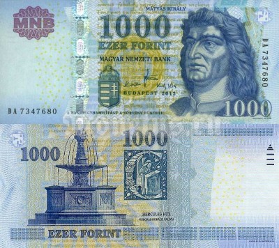 банкнота Венгрия 1000 форинтов 2011-2015 год