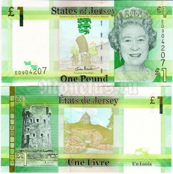 банкнота Джерси (Великобритания) 1 фунт 2010 год
