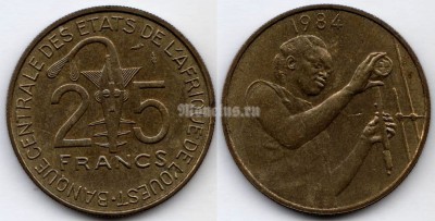 монета Западная Африка (BCEAO) 25 франков 1984 год