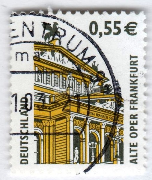марка ФРГ 0,55 евро "Old Opera, Frankfurt**" 2002 год Гашение