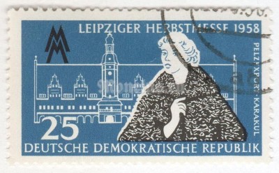 марка ГДР 25 пфенниг "Old town hall" 1958 год Гашение