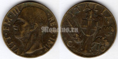 монета Италия 10 чентезимо 1943 год