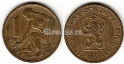 монета Чехословакия 1 крона 1969 год