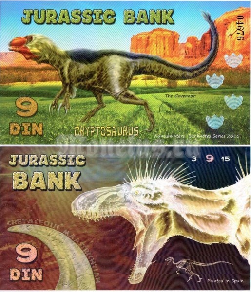 бона Испания ( Jurassic Park ) 9 дин 2015 год Юрский банк - Дриптозавр