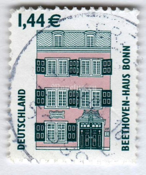 марка ФРГ 1,44 евро "Beethoven House, Bonn**" 2003 год Гашение