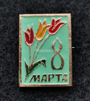 Значок 8 Марта цветы тюльпаны