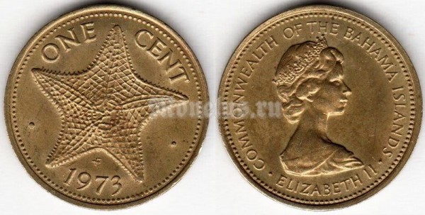 монета Багамы 1 цент 1973 год