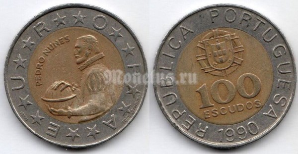монета Португалия 100 эскудо 1990 год