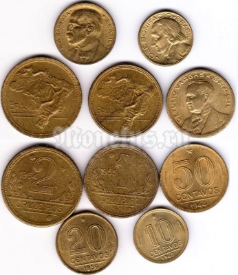 Бразилия набор из 5-ти монет 1944-1955 год