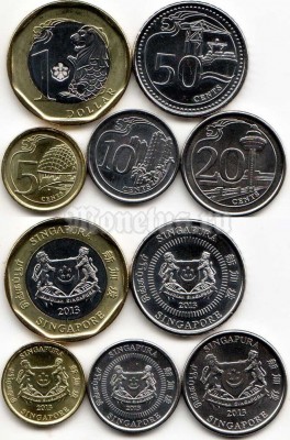 Сингапур набор из 5-ти монет