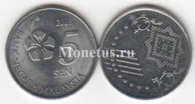 монета Малайзия 5 сен 2013 год