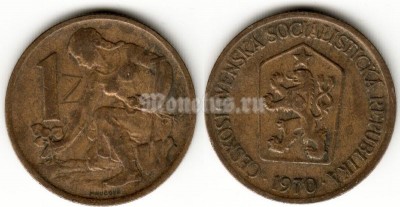 монета Чехословакия 1 крона 1970 год