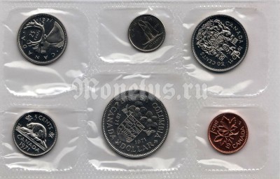 Канада набор из 6-ти монет 1971 год, в запайке