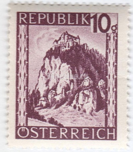 марка Австрия 10 грош "Hochosterwitz (Carinthia)" 1947 год 