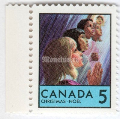 марка Канада 5 центов "Children of the world in prayer" 1969 год